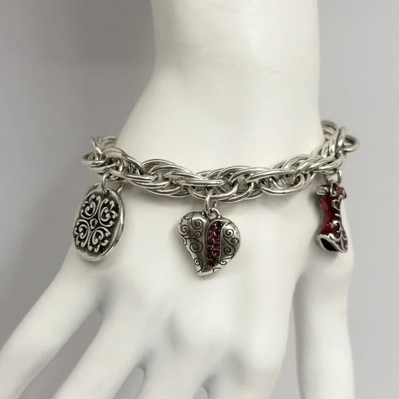 Brighton Heart of Hope Charm Bracelet Courage Love Hope Dream 7 1/2" - 8 1/2" - Picture 2 of 12